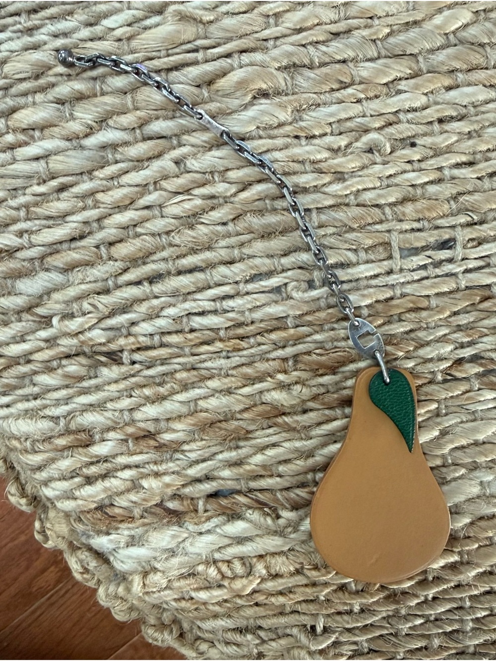 Hermès Swift Chèvre Pear Keychain Bag Charm